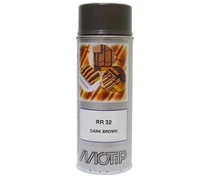 Purškiami dažai stogų dangai MOTIP, RR32, Dark ruda, matiniai, 400 ml