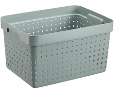 NHG Plastikinė dėžė Seoul L Plast Team 20.9x26.8x35.7cm pilkai žalia