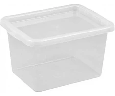 NHG Dėžė su dangčiu Basic box Plast Team 13L permatoma