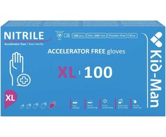 Nitrilinės pirštinės Kid-Man Accelarator-free N100, dydis XL