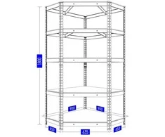Haushalt Mexen RACK BUDGET RANGULAR 180X90X45CM
