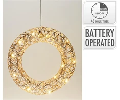 Multimixpl Apšviestas kalėdų vainikas 30 cm su 20 LED