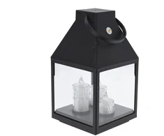 None Decoration Lantern with LED. ANX000890 25 cm. 13.5 cm. juodas