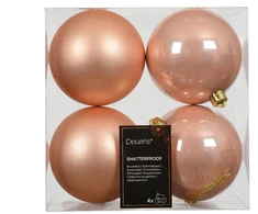 None Nežinomas Eglutės žaisliukai, persikiniai, 10 cm, plastikas, 4 vnt.