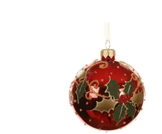 Klass Christmas Tree toy Decoris Holly. red. glass