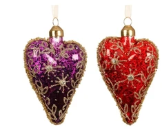None Nežinomas Eglutės žaisliukas Heart, 10 cm, stiklas
