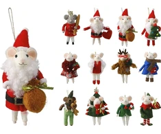 None Christmas Tree toy Mouse. various colours. 12 cm