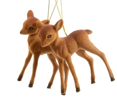 Nežinomas Eglutės žaisliukas Reindeer, rudas, 7.5 cm, 2 vnt.