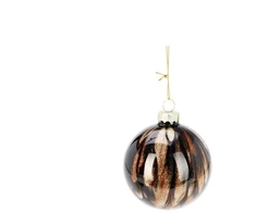 Nežinomas XMAS BALL GLASS 8CM BROWN