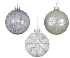 None Nežinomas Eglutės žaisliukas Snowflake, 8 cm, stiklas