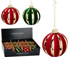 None Christmas Tree toy Stripes. red/žalias. 8 cm