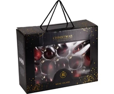 None Eglutės žaisliukų rinkinys. bordo. stiklas. 42 vnt.