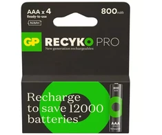 None Įkraunami elementai GP RECYKO AAA. 800 mAh. 4 vnt.