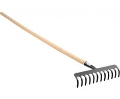 None Metalinis grėblys 14 dantų, su mediniu kotu 150cm