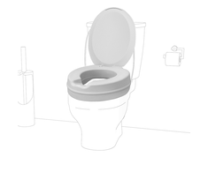 None Minkštas tualeto paaukštinimas su dangčiu, aukštis 14 cm