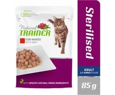 None Natural Trainer Cat Sterilised jautiena konservai katėms su jautiena 85g 12vnt