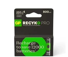 None Įkraunami elementai GP RECYKO AAA. 800mAh. 4 vnt.