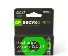 None Įkraunami elementai GP RECYKO AAA. 800mAh. 4 vnt.