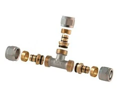 Noņemams un savelkams trejgabals TDM Brass 1445, 90 °, 20mm x 20mm x 16mm, misiņš/niķelis