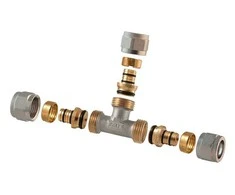 Noņemams un savelkams trejgabals TDM Brass 1445, 90 °, 20mm, misiņš/niķelis/varš