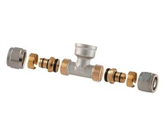 Tdm_Brass Išardom. užveržiamas trišakis, 16 mm x 1/2", vidin. srieg.