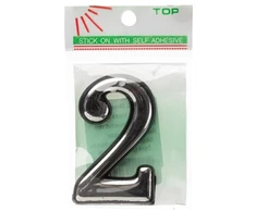 Okko Durų numeris CR 2, 5 cm, plastikas, chromo sp.