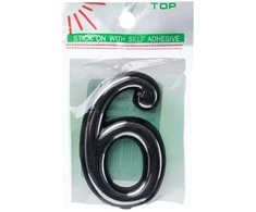 Okko Durų numeris CR 6, 5 cm, plastikas, chromo sp.