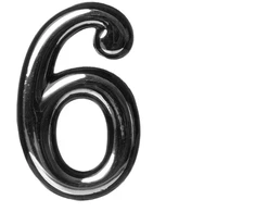 Okko Durų numeris CR 6, 5 cm, plastikas, chromo sp.