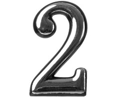 Okko Durų numeris CR 2, 5 cm, plastikas, chromo sp.