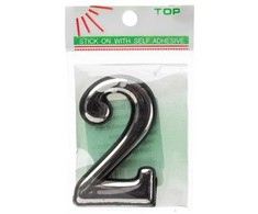 Okko Durų numeris CR 2, 5 cm, plastikas, chromo sp.