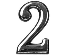 Okko Durų numeris CR 2, 5 cm, plastikas, chromo sp.