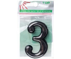 Okko Durų numeris CR 3, 5 cm, plastikas, chromo sp.