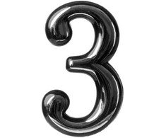 Okko Durų numeris CR 3, 5 cm, plastikas, chromo sp.