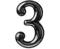 Okko Durų numeris CR 3, 5 cm, plastikas, chromo sp.