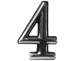 Okko Durų numeris CR 4, 5 cm, plastikas, chromo sp.