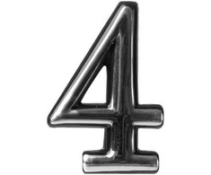 Okko Durų numeris CR 4, 5 cm, plastikas, chromo sp.