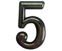 Okko Durų numeris CR 5, 5 cm, plastikas, chromo sp.