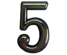 Okko Durų numeris CR 5, 5 cm, plastikas, chromo sp.