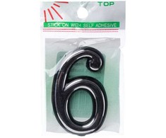 Okko Durų numeris CR 6, 5 cm, plastikas, chromo sp.