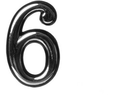 Okko Durų numeris CR 6, 5 cm, plastikas, chromo sp.