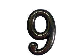 Okko Durų numeris CR 9, 5 cm, plastikas, chromo sp.