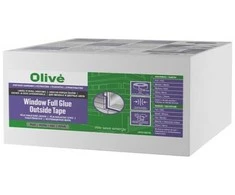 Olive Window Full Glue Outside Tape išorinė langų sandarinimo juosta su pilnu klijų sluoksniu DIY, pilka, 100 mm, 25 m