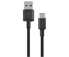 Orsen S9C USB A and Type C 2.1A 1m juodas
