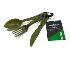Outliner Turistiniai valgymo įrankiai B86E0. Plastikiniai. Žali. 3 vnt.