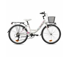 Dviratis miesto Outliner. 24 ". baltas/rožinis