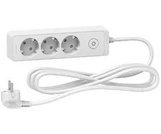 Ilgintuvas su įžeminimu ir jungikliu Schneider Electric 3viet./3m/3x1.5mm2 baltas