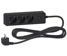 Ilgintuvas su įžeminimu ir jungikliu Schneider Electric 3viet./3m/3x1.5mm2 juodas