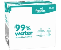 Pampers Aqua Servetėlės Kūdikiams, 15 Pakuotė, 900 Servetėlės