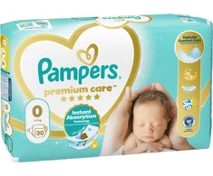 Pampers Premium Care Sauskelnės, 0 Dydis (Mini), 30 Sauskelnės