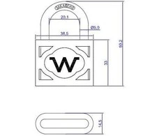 Okko Master Lock MasterLock PADLOCK 40MM MUST